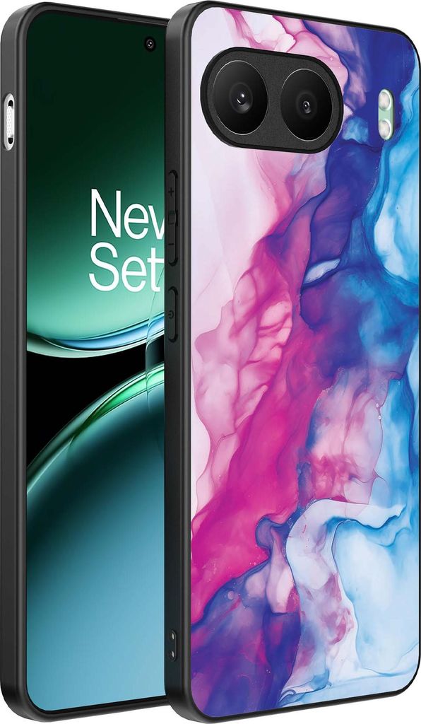 Smartphonica Telefon Fall geeignet für OnePlus Nord 4 mit rosa blau Marmor Print - TPU Backcover Fall Rose blau Marmor Design