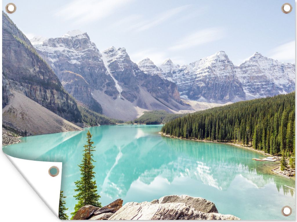 MuchoWow 80x60 cm Outdoor-Poster Gartendeko Sichtschutz Garten Poster für den Garten Moraine Lake, Kanada