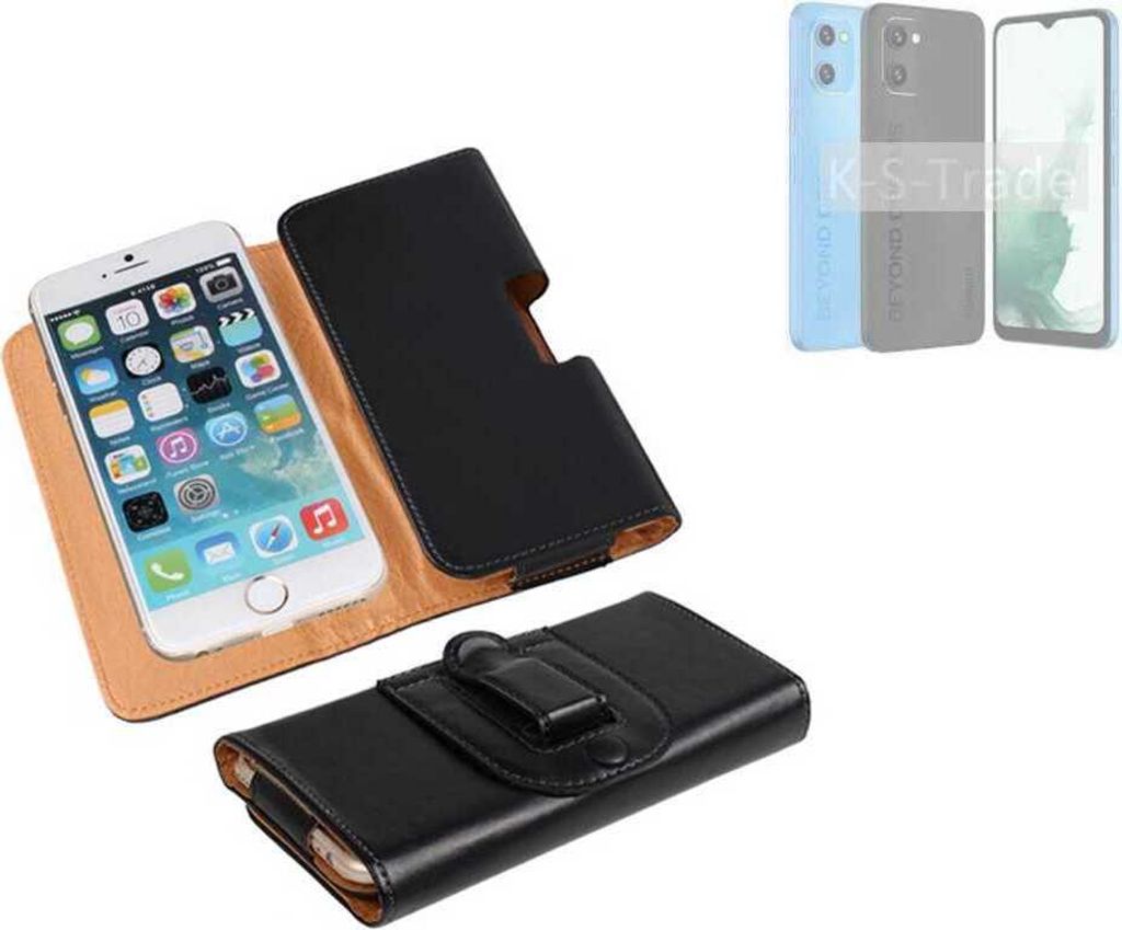 K-S-Trade Schützhülle Handyhülle kompatibel mit UMIDIGI G1 Plus Holster Gürtel Tasche Schutzhülle Handy-Tasche Smartphone Case Seitentasche