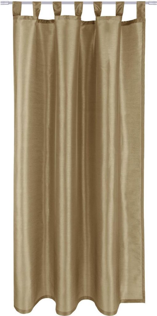Gardine Alessia blickdicht mit Schlaufen, Maße: 140x245cm, Farbe: Dunkel Taupe