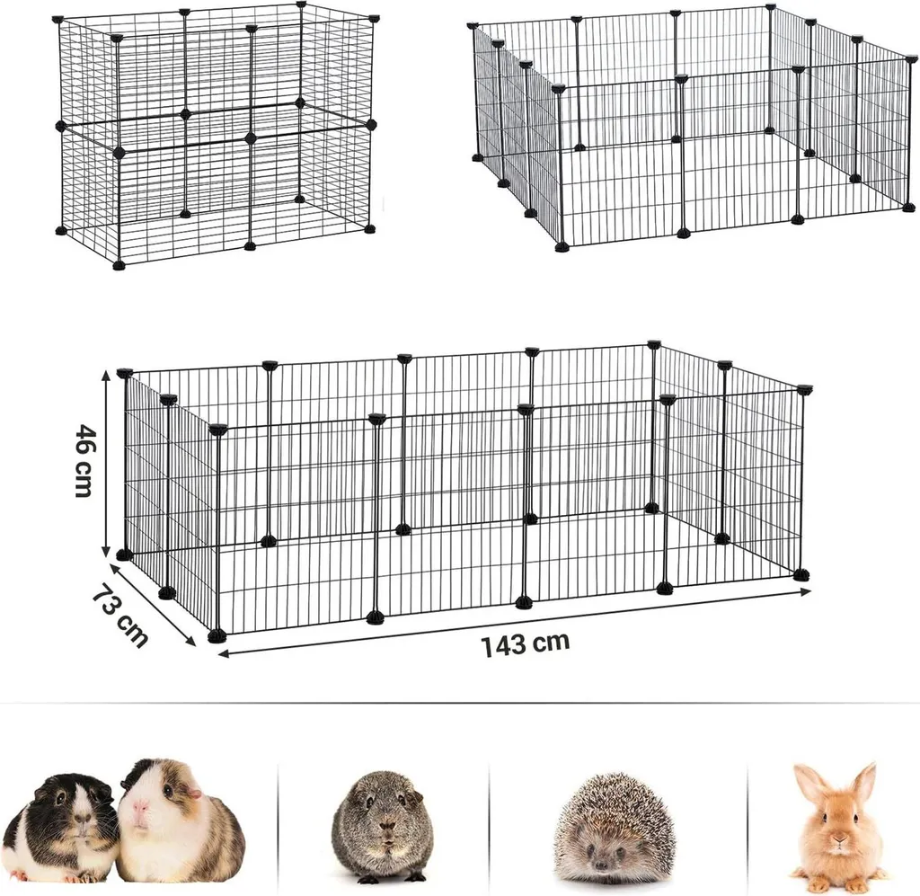 Espace de jeu sécurisé pour petits animaux cage 12 grilles d'intérieur