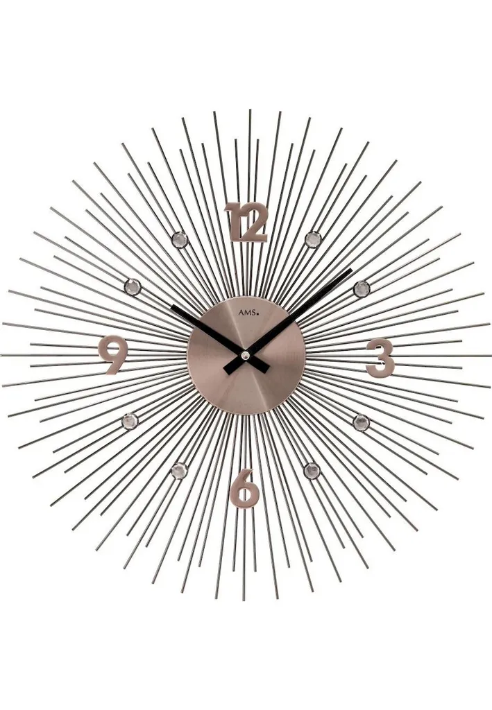 Grande Horloge de Salon Moderne AMS W9610 - Cadran 50cm Métal