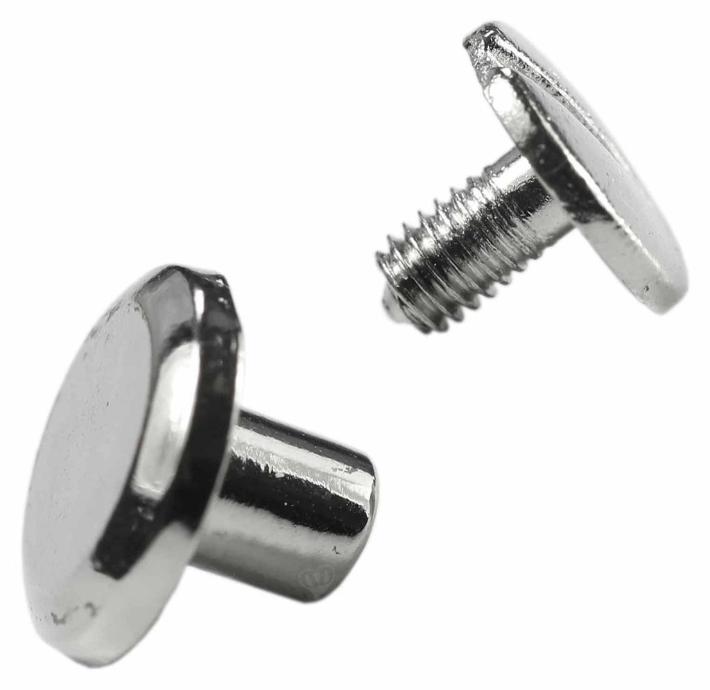 10 Metall Schraubnieten abgeschrägt, silbern 10x4x6-8mm B