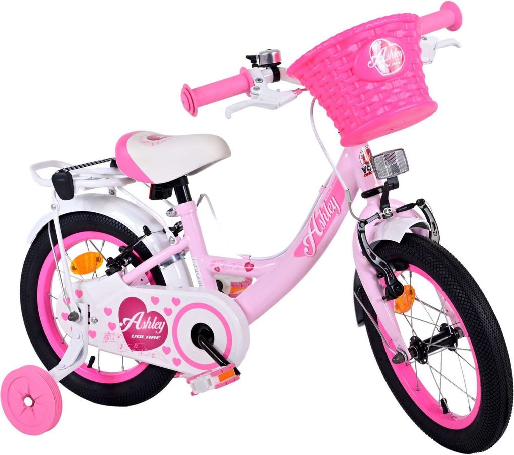 Volare Ashley Children's Bicycle - Mädchen - 14 Zoll - Pink/Rot