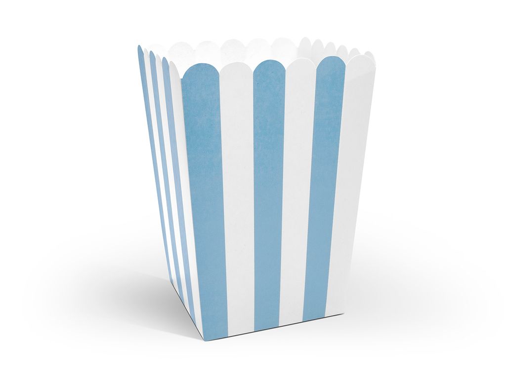 Torebki na popcorn w paski 7,5x7,5x12,5 cm zestaw 6 Zdjęcie produktu 