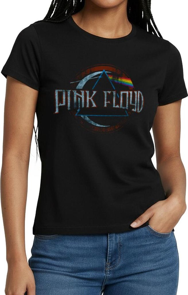 Spreadshirt Pink Floyd Prism Logo Frauen T-Shirt, M, Schwarz