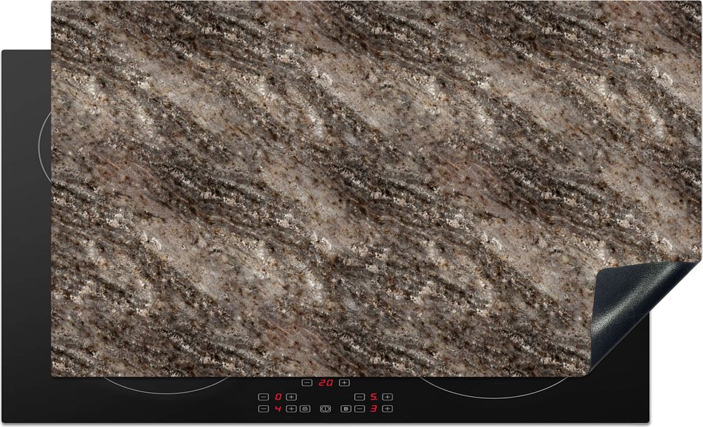 KitchenYeah Herdabdeckplatte Granit - Stein - Muster , 91x52cm, Küche Deko, Glaskeramikkochfeld Herdabdeckung, Abdeckplatte fùr Kochfeld