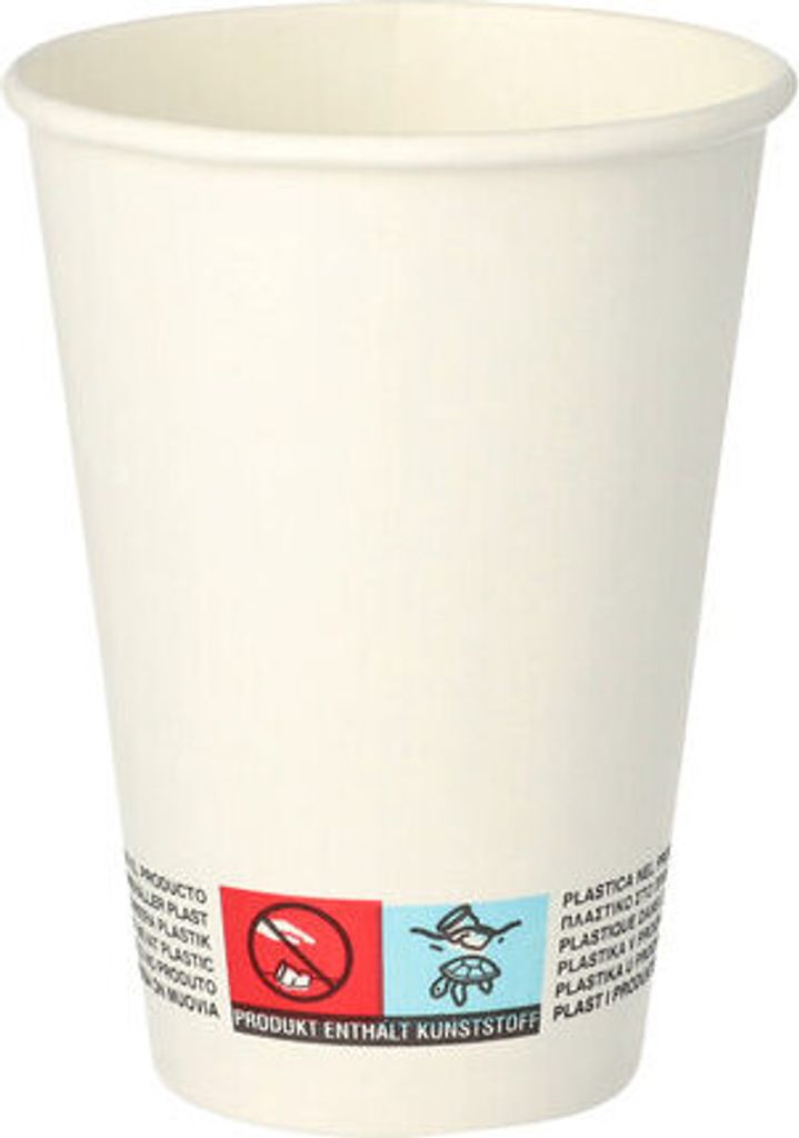 100x Automatenbecher Heißgetränke to go Pappbecher weiß 180 Produktbild 