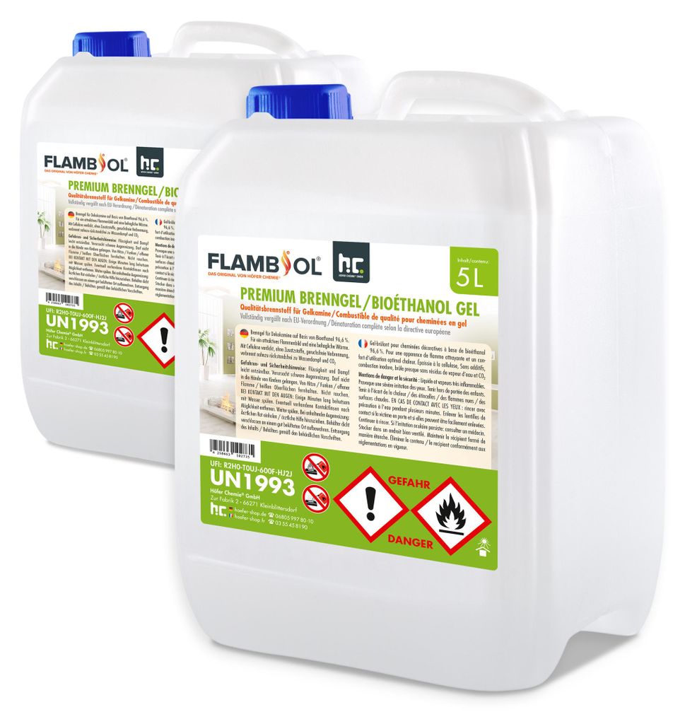 2x 5 L FLAMBIOL® Premium Brenngel Produktbild 