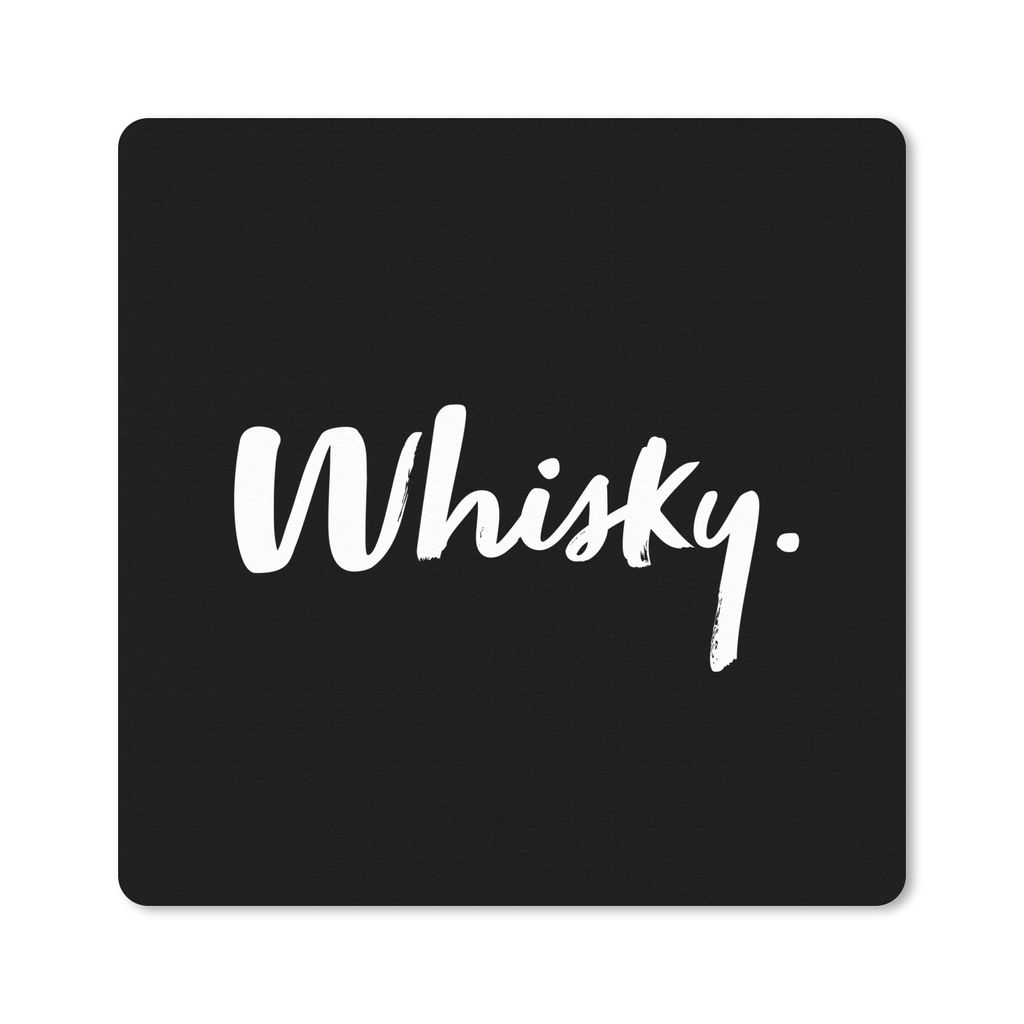 MuchoWow Mauspad Mousepad Whisky - Zitate - Text - Getränk - Alkohol 30x30 cm - Mousepads - Maus Mat - Pad - Mausunterlage - Gaming