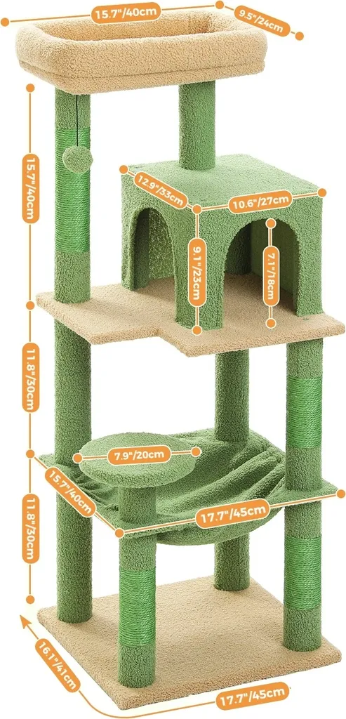 Arbre à chat multi-niveaux 160cm, 6 plateformes et griffoirs Sisal