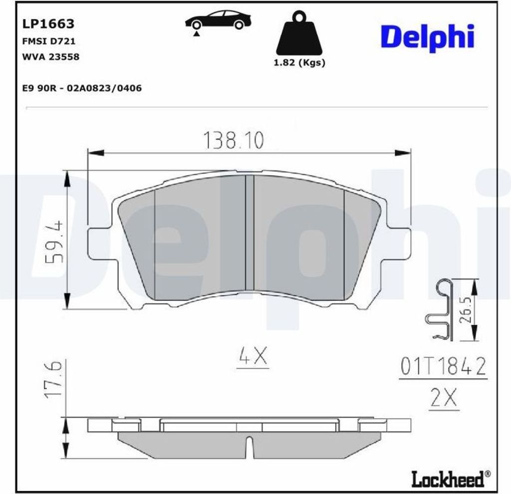 DELPHI Bremsbeläge Satz Bremsklötze für MITSUBISHI PAJERO III (V7W, V6W) LP1663