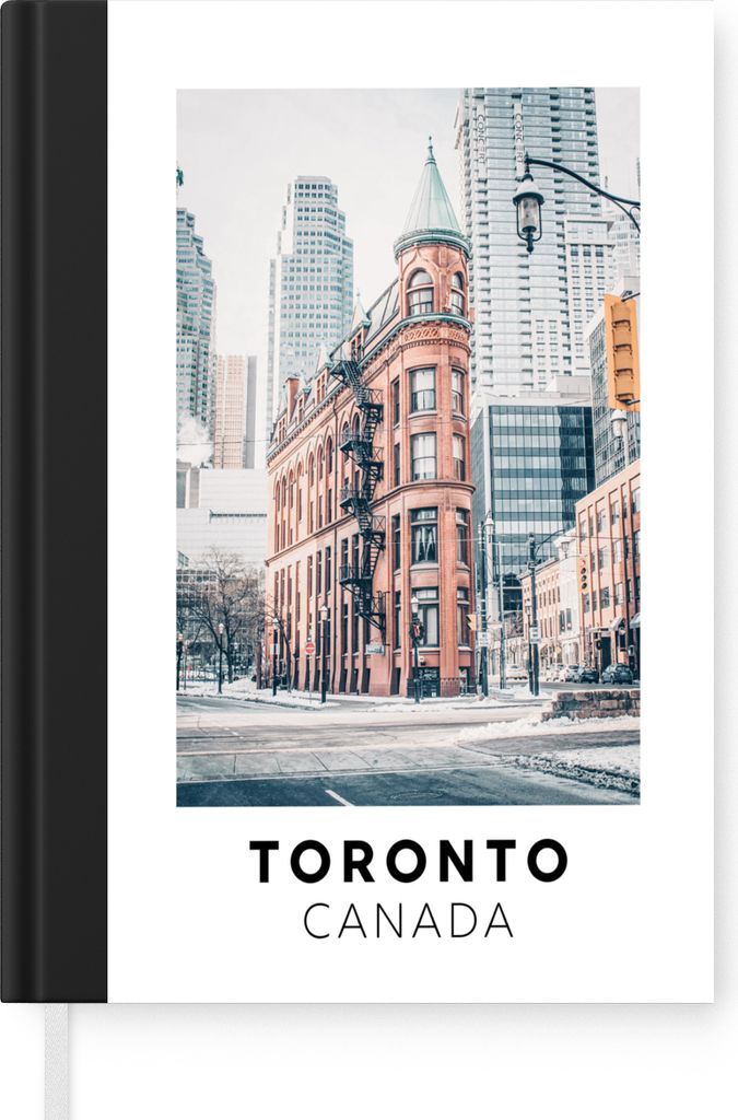 MuchoWow Notizbuch Tagebuch Haushaltsbuch Notebook A5 Kanada - Straße - Winter - Notizblock - Notizheft - Notebook - Schreibblock - Papier