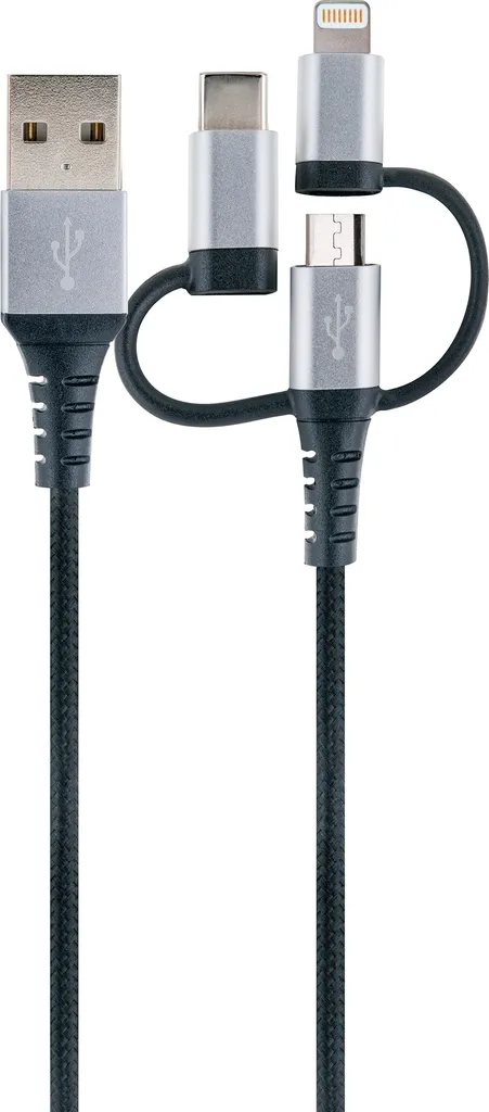 Câble USB 3-en-1 Universel 1,5m Schwaiger pour Maison et Voiture