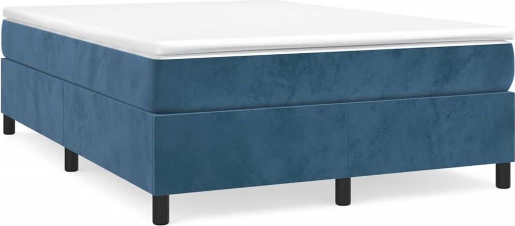 vidaXL Boxspringbettgestell Dunkelblau 140x200 cm Samt