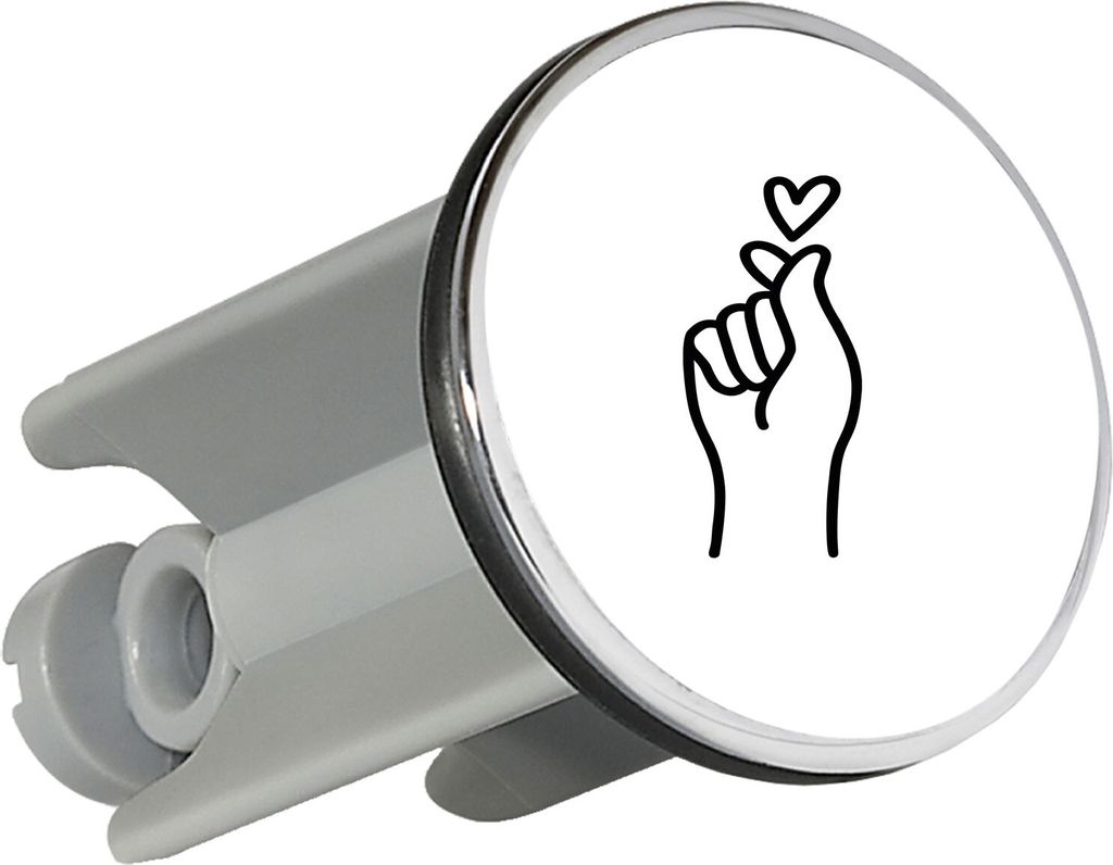 Huuraa Waschbeckenstöpsel K-Pop Fingerherz Zeichen 4cm höhenverstellbar Abflussstopfen Geschenkidee