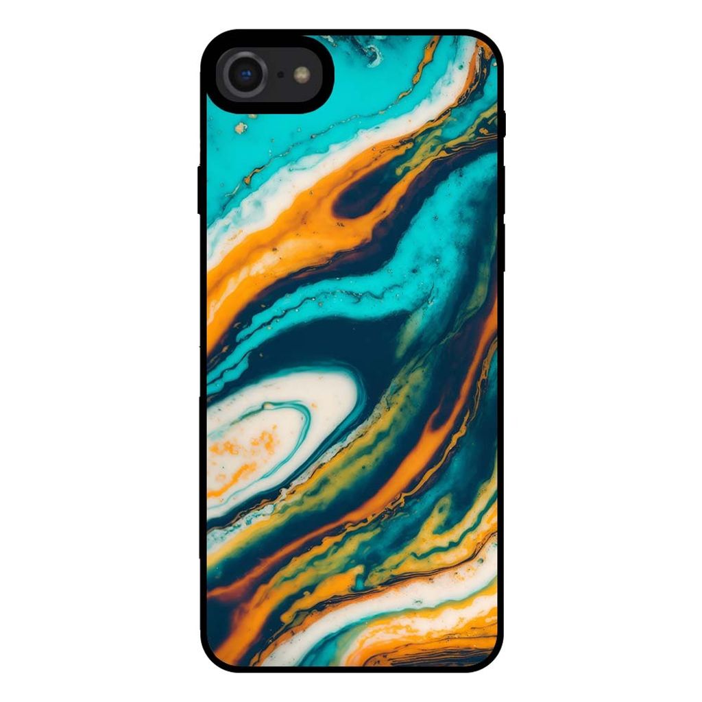 Smartphonica Handyhülle für iPhone 7/8 Marmor-Look - Rückseite Marmorhülle - Grün