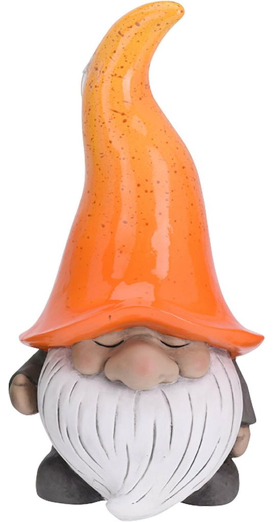 Pro Garden Gartenzwerg Statue Grumpy - Polystone - 32 cm - orange