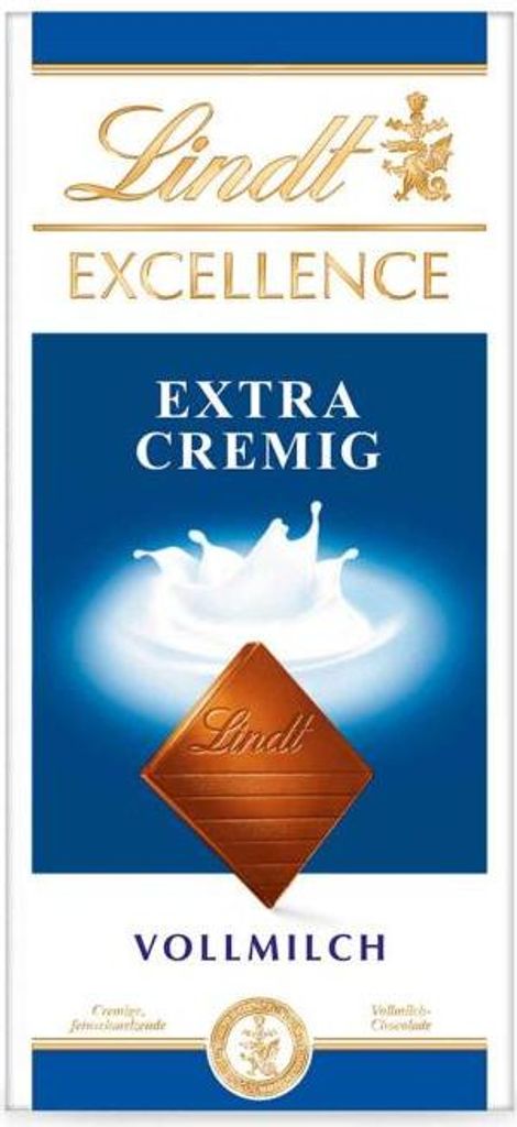 Lindt Excellence Extra Cremig Vollmilch Tafel 100g Produktbild 