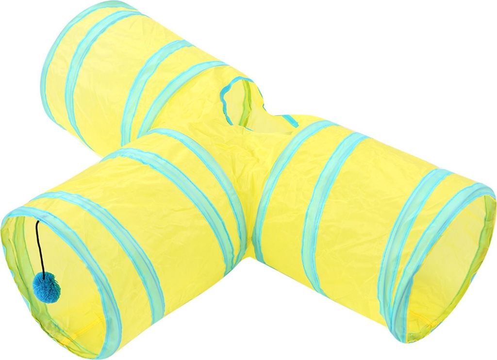 Faltbare 3-Wege-Katze spielen Tunnel Spielzeug Indoor Outdoor Haustier interaktive Ausbildung Spielzeug 02#
