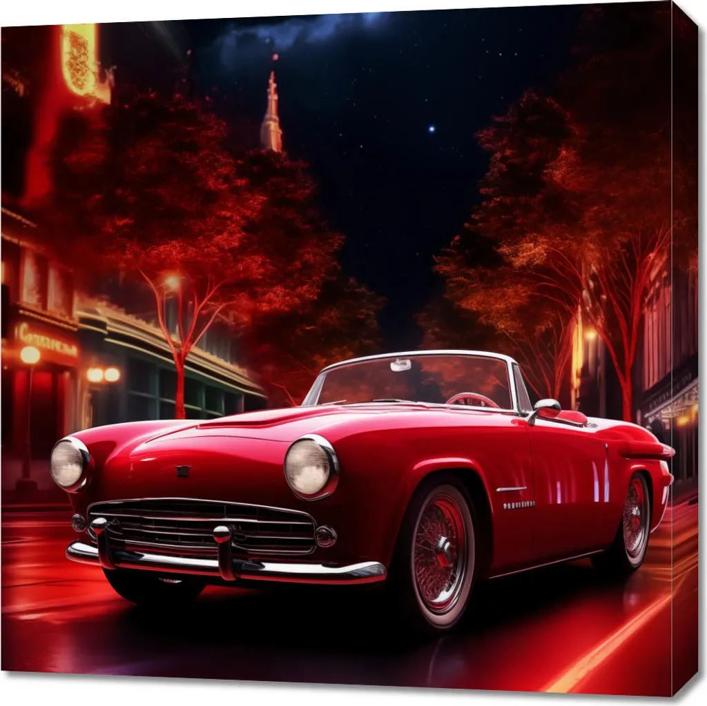 Tableau Automobilgeschrei Image 70 x 70 cm - Déco Murale Carrée Luxe