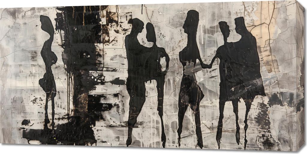 Bild 100x50cm Graue Menschen