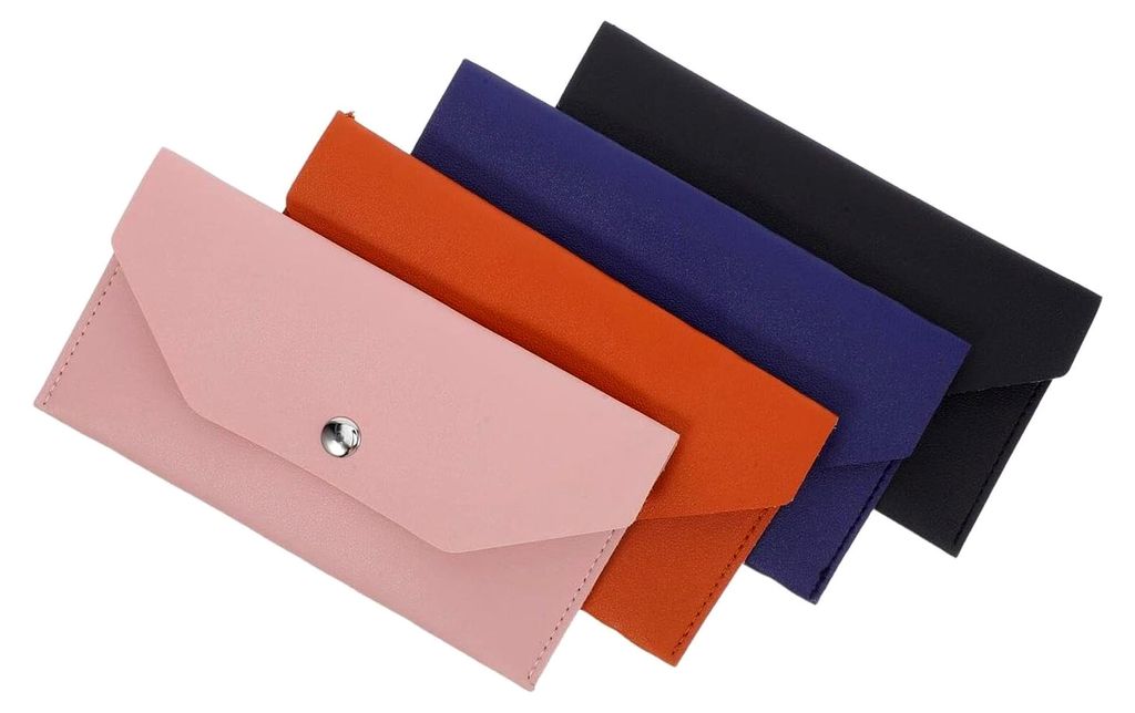 4 Stück Geldbeutel aus Kunstleder Schlanker Geldumschlag Organizer in Retro-Optik Wiederverwendbare Brieftasche für Bargeld, Reisen und Budgetpla...