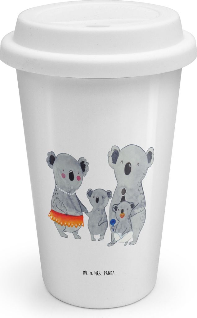 Mr. & Mrs. Panda Thermobecher Koala Familie - Weiß - Geschenk, Kinder, Muttertag, Family, ToGo Kaffeebecher, To Go, Mehrwegbecher, Mama, Coffee Be...