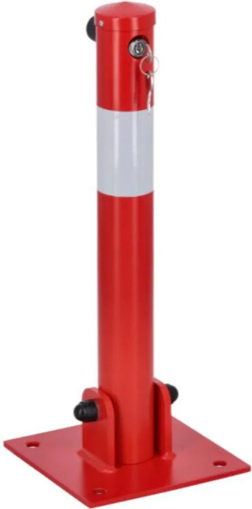 Poteau de parking fixe APOLLO LogistSystem en acier blanc et rouge