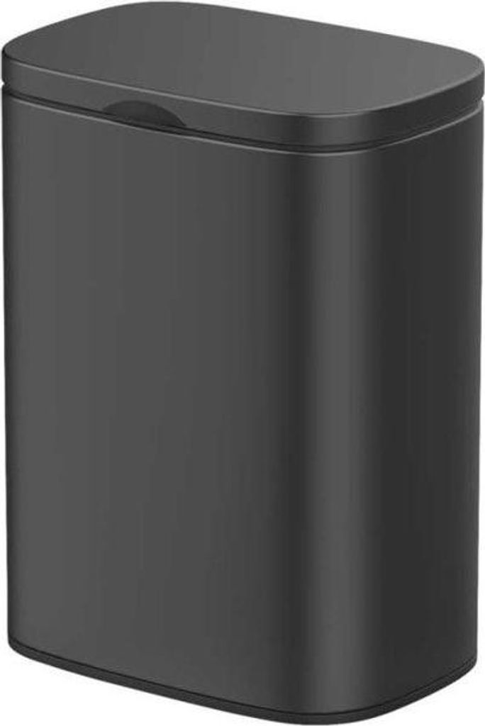 Wandmontierter Edelstahl-Abfalleimer „Sare“ – Schwarz – 5 l