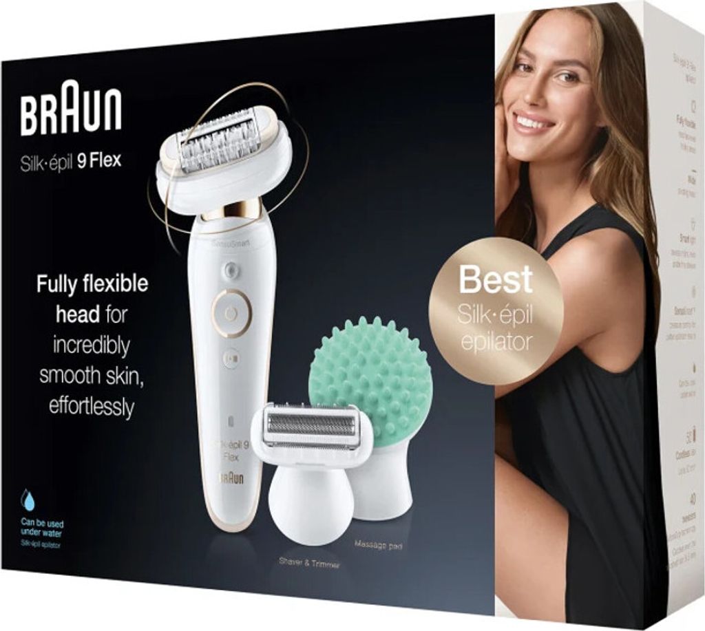 Braun Silk-epil 9 Flex Beauty-Set Epilierer Damen 6 Aufsätze inkl. Epilators (148,05)