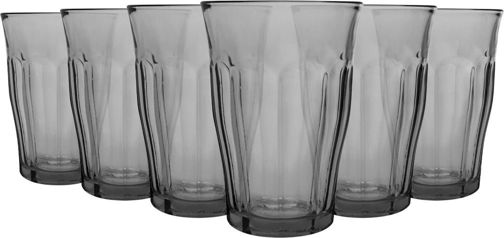 Duralex Picardie Highball-Gläser – 360 ml – Grau – 6 Stück