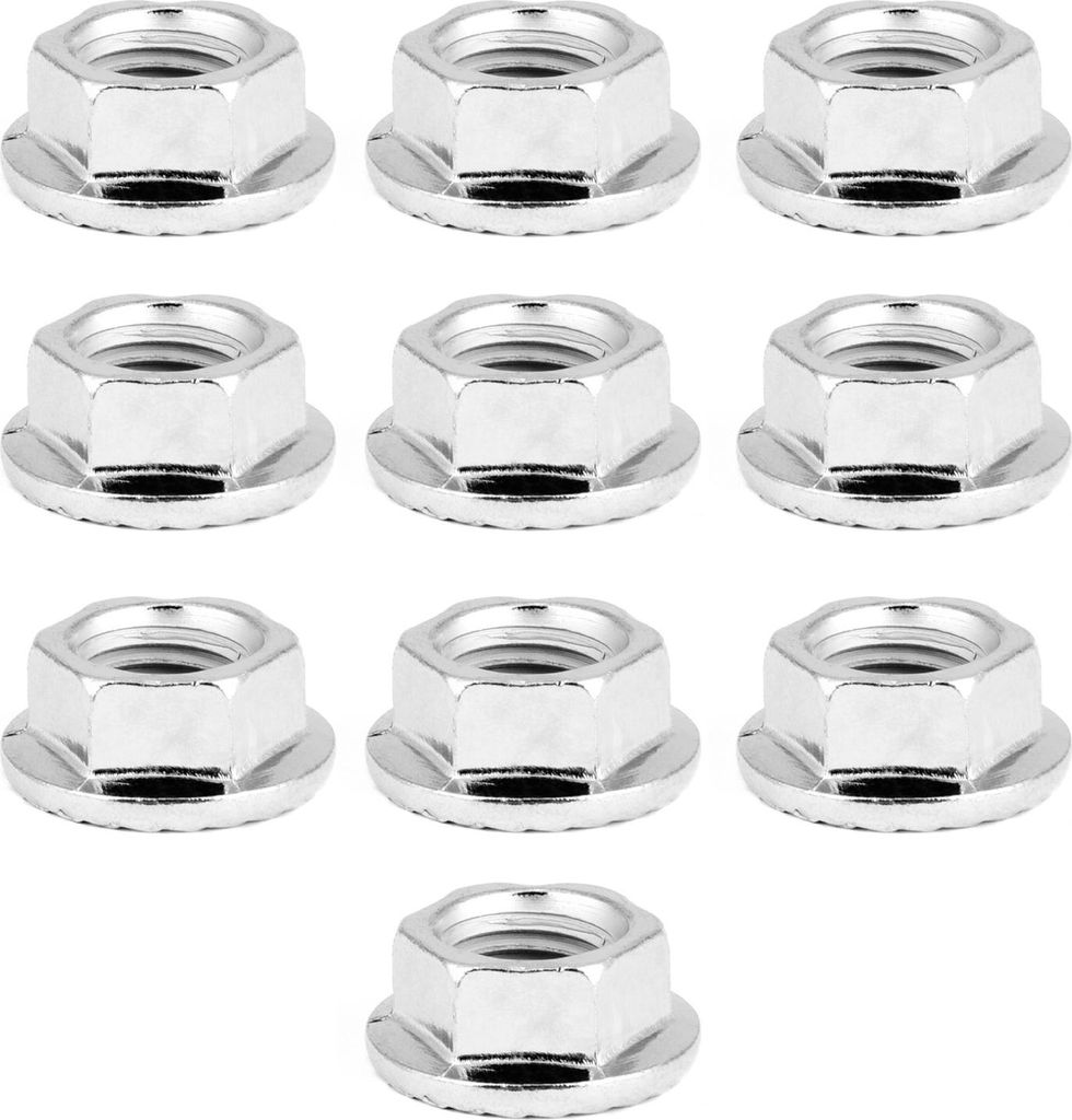 10PCS Feingewinde Sechskantmutter Flanschmutter Befestigungselement mit Pad