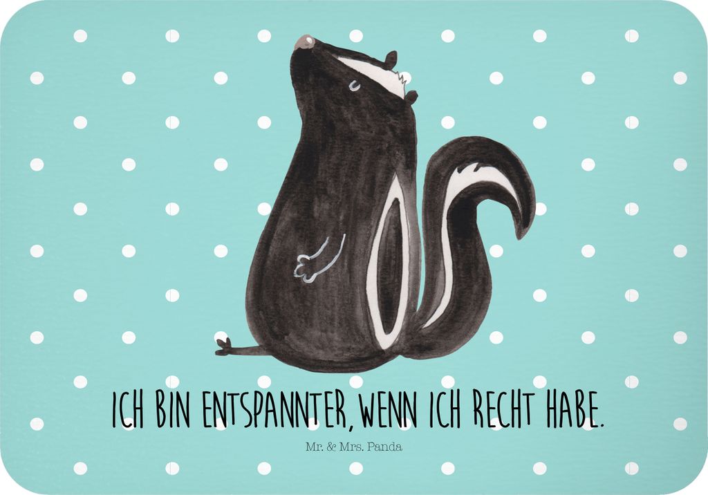 Mr. & Mrs. Panda magnet Stinktier Sitzen - Türkis Pastell - Geschenk, spruchmagnet, haftmagnet, Raubtier, Büro, Kühlschrankmagnet, Spruch, Wildt...