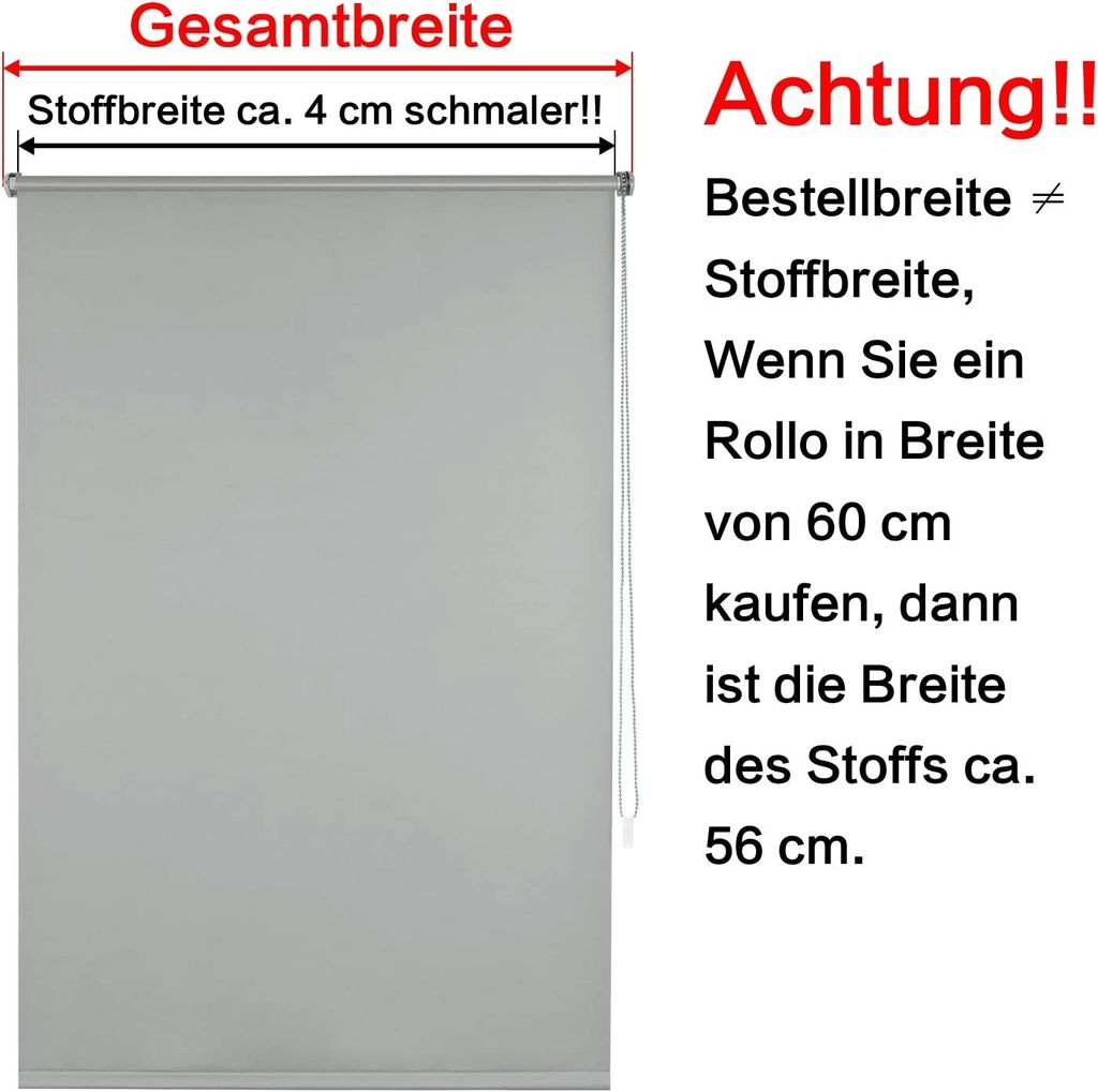 EUGAD Verdunkelungsrollo, Klemmfix ohne Bohren, Grau, Produktbild 3