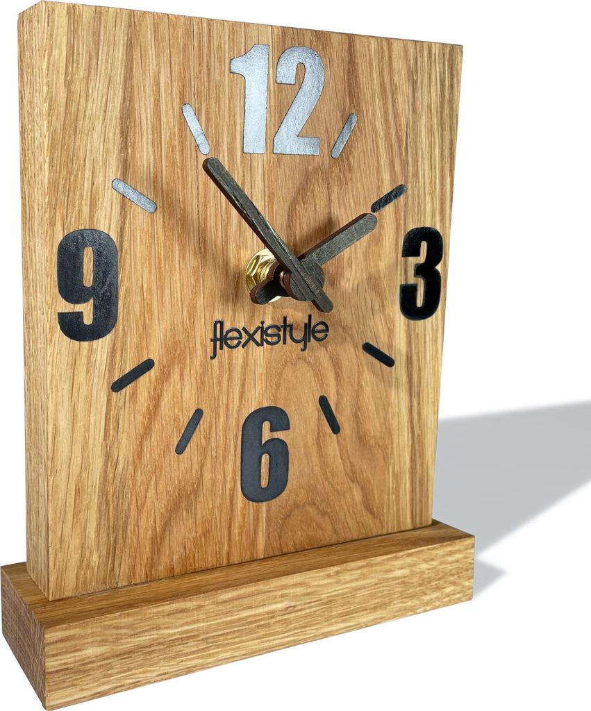 Orologio da tavolo quadrato in rovere Flexistyle zs1, 16 cm Immagine del prodotto 