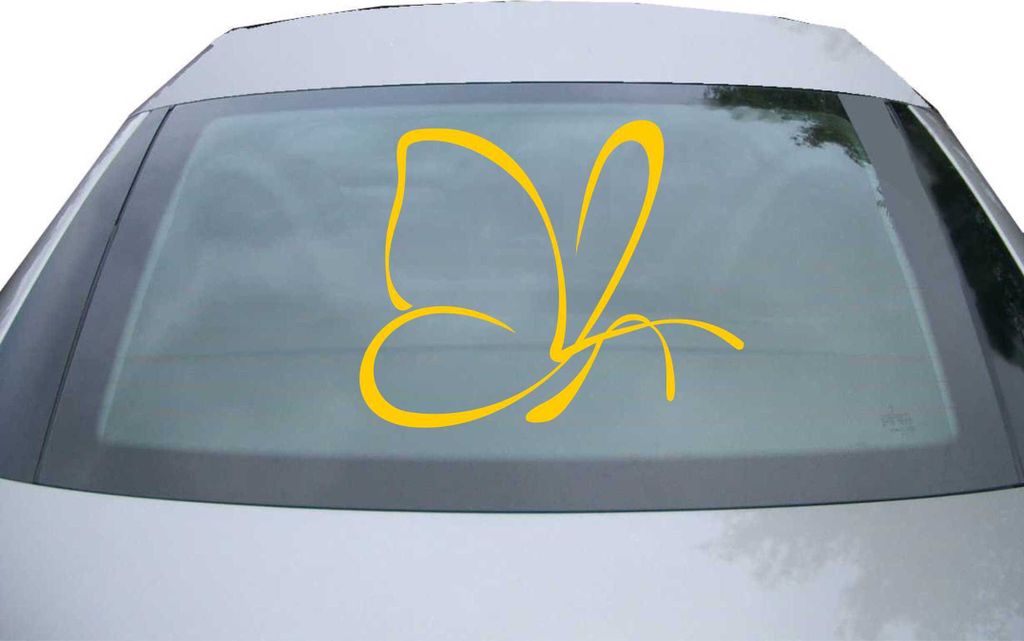Indigos UG - Aufkleber Heckscheibe & Motorklappe DE2200 - gold - 600x480 mm - Schmetterling - Auto Scheiben Fenster Heckklappe Tuning Racing JDM - ...