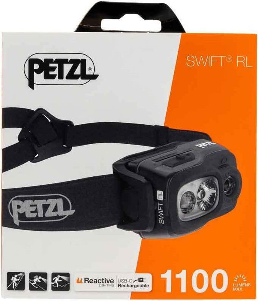 Petzl E095BB00 SWIFT RL Stirnlampe, schwarz
