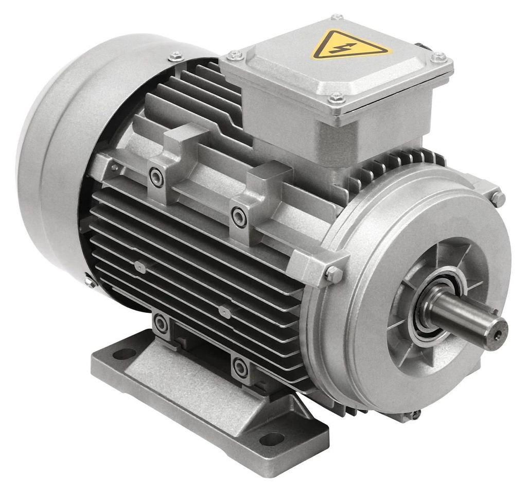 Elektromotor - Drehstrommotor - 1,5 kW 380 V - IP55 - 1405 U/min - Welle Ø19 mm - 50 Hz - Für Ventilatoren und Pumpen - Silber