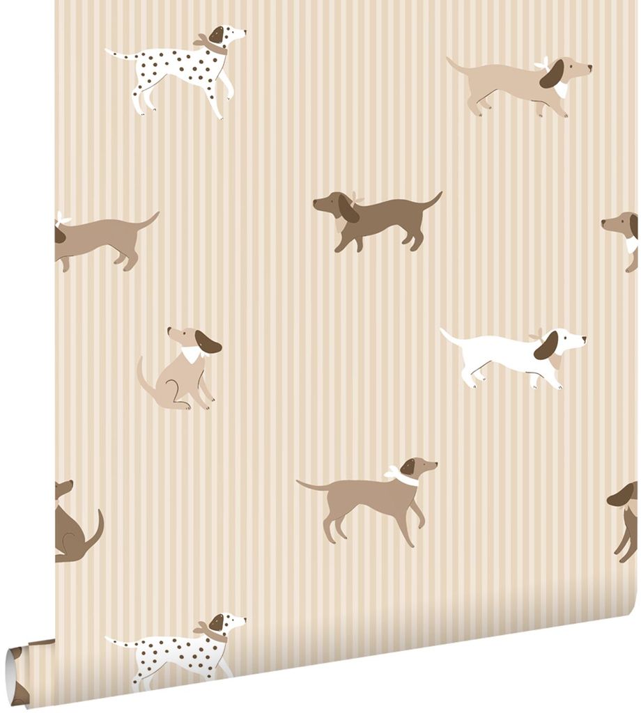 ESTAhome Tapete Hunde Beige 50 x 900 cm
