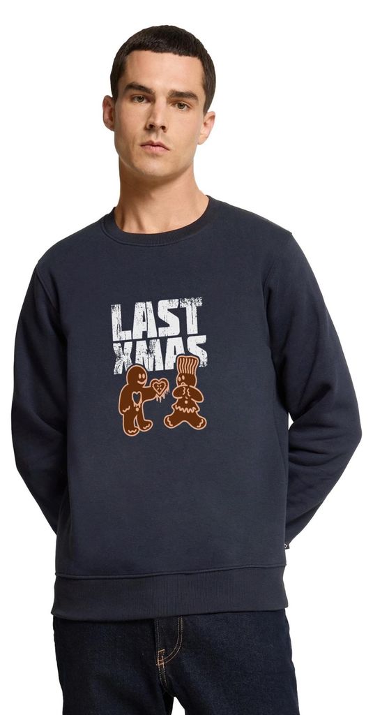Spreadshirt Last Xmas Lustig Lebkuchen Herz Weihnachten Herren Premium Pullover, XL, Navy