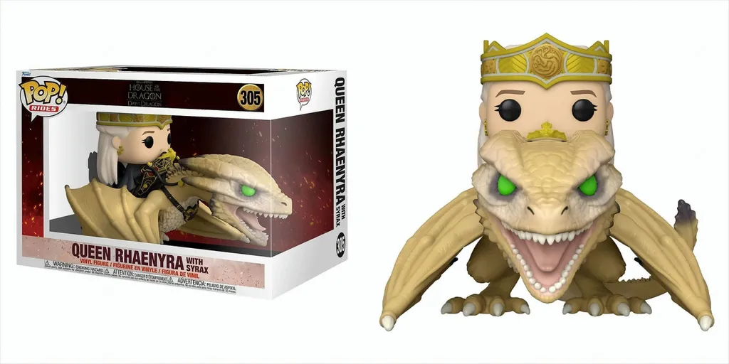 Funko Pop! Rides 305 Rhaenyra et Syrax aux Détails Fidèles et Dorés