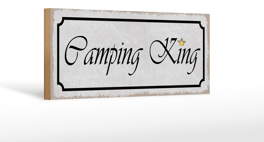 Holzschild Hinweis 27x10cm Camping King