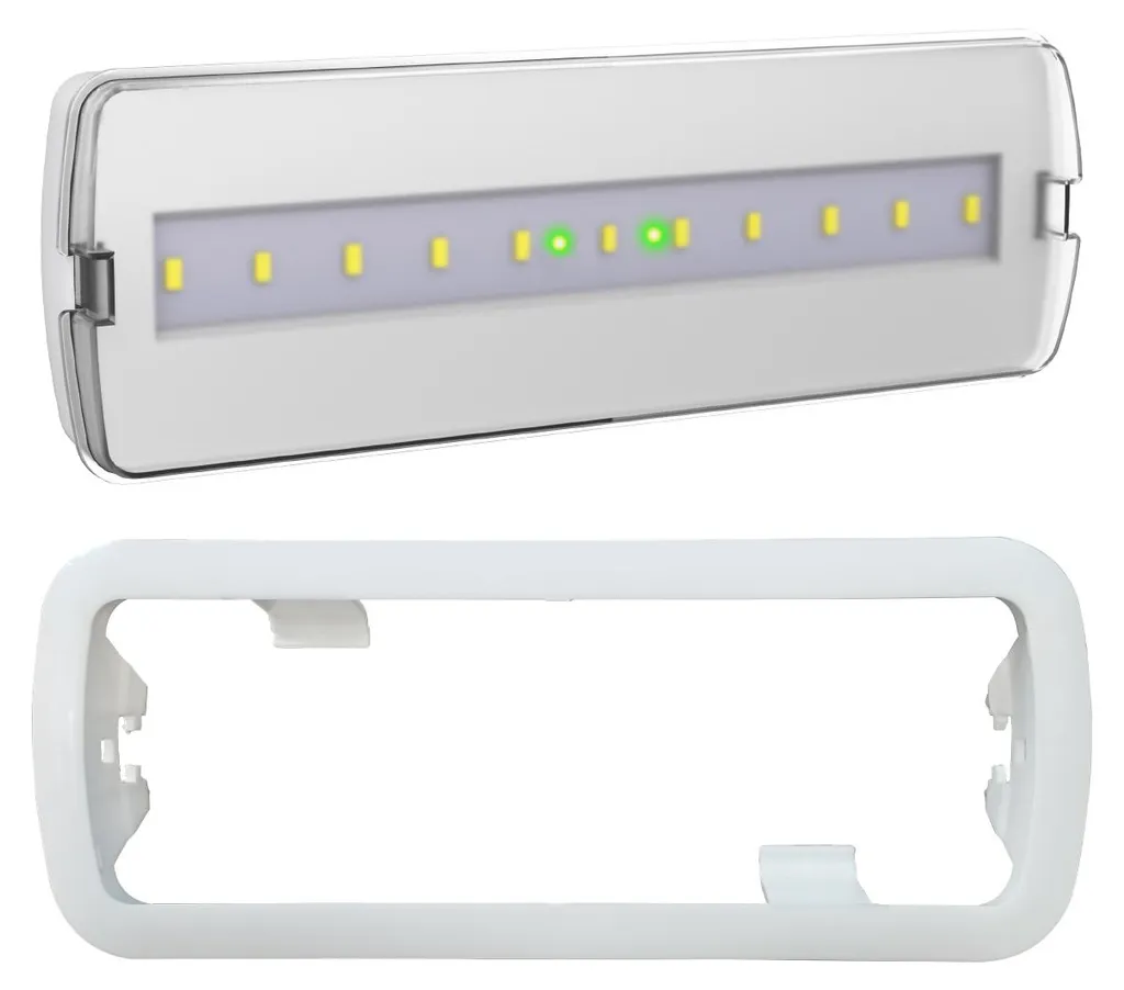 Lampe de secours LED 400 lm IP20 LiFePO4 pour montage encastré mural