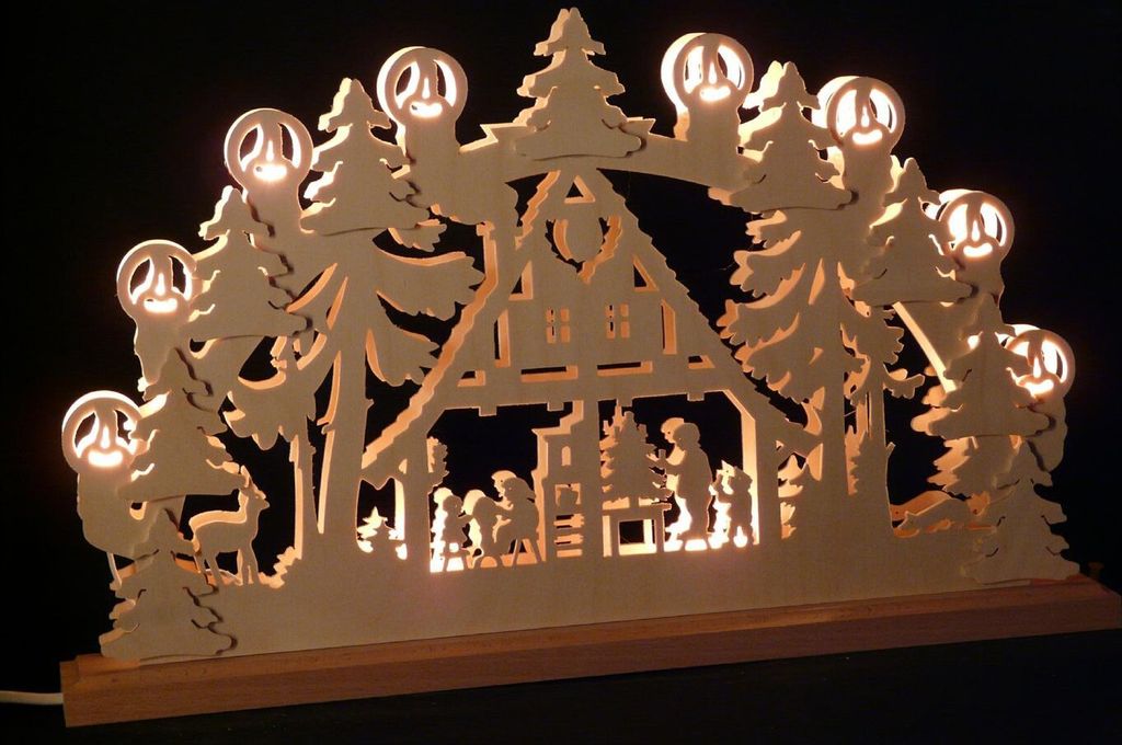 Original Erzgebirgischer Marken Schwibbogen Lichterbogen 50 x 31 cm S50-0_112