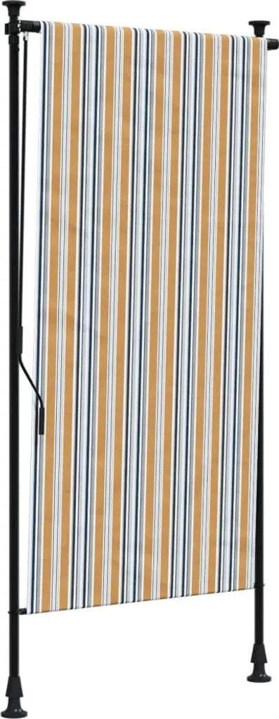 Tenda Avvolgibile Esterna 100x270 cm Tessuto e Acciaio | Righe Gialle