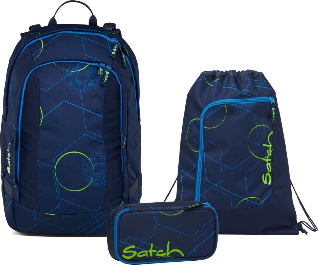 Satch, Schulrucksack-Set AIR Blue Tech 3-teilig, ab 5. Produktbild 