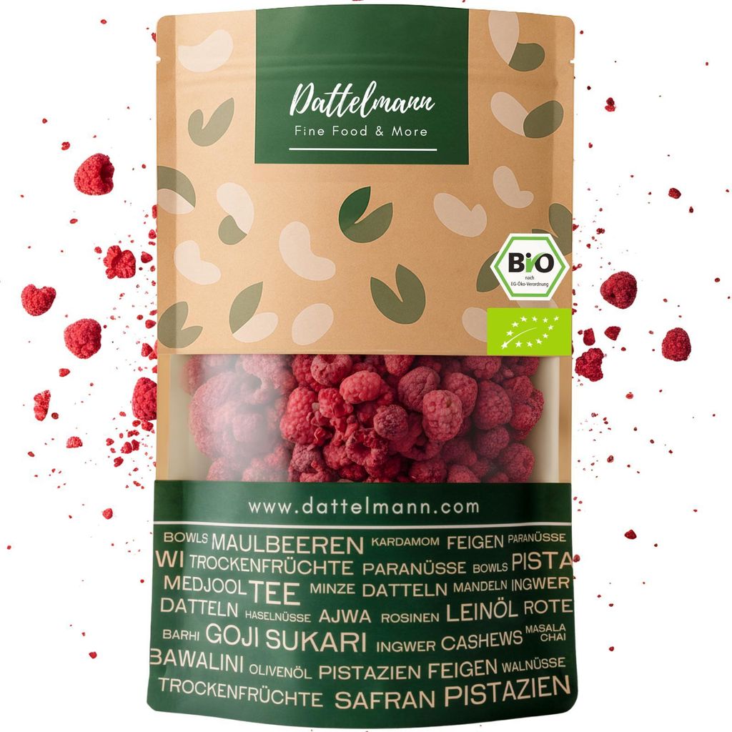 DATTELMANN - Bio Himbeeren Gefriergetrocknet 100g - Ganze Früchte -