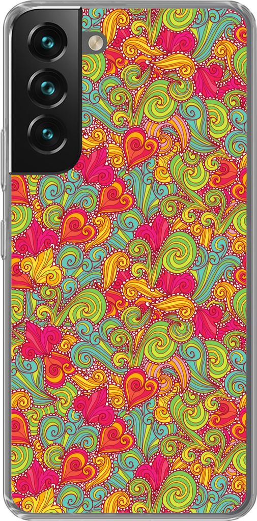 MuchoWow Handyhülle Schutzhülle Hülle für Telefoonhoesje Samsung Galaxy S22 Mädchen - Herz - Locken - Muster - Mädchen - Kinder - Kinder - ...