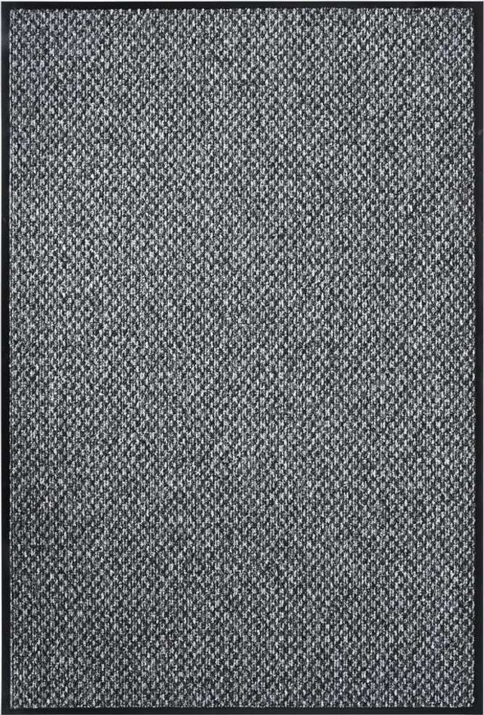Fußmatte Grau 80 x 120 cm Schlingenteppich rutschfeste Unterseite